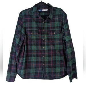 Old Navy Men's flannel shirt shacket size XL red & green plaid